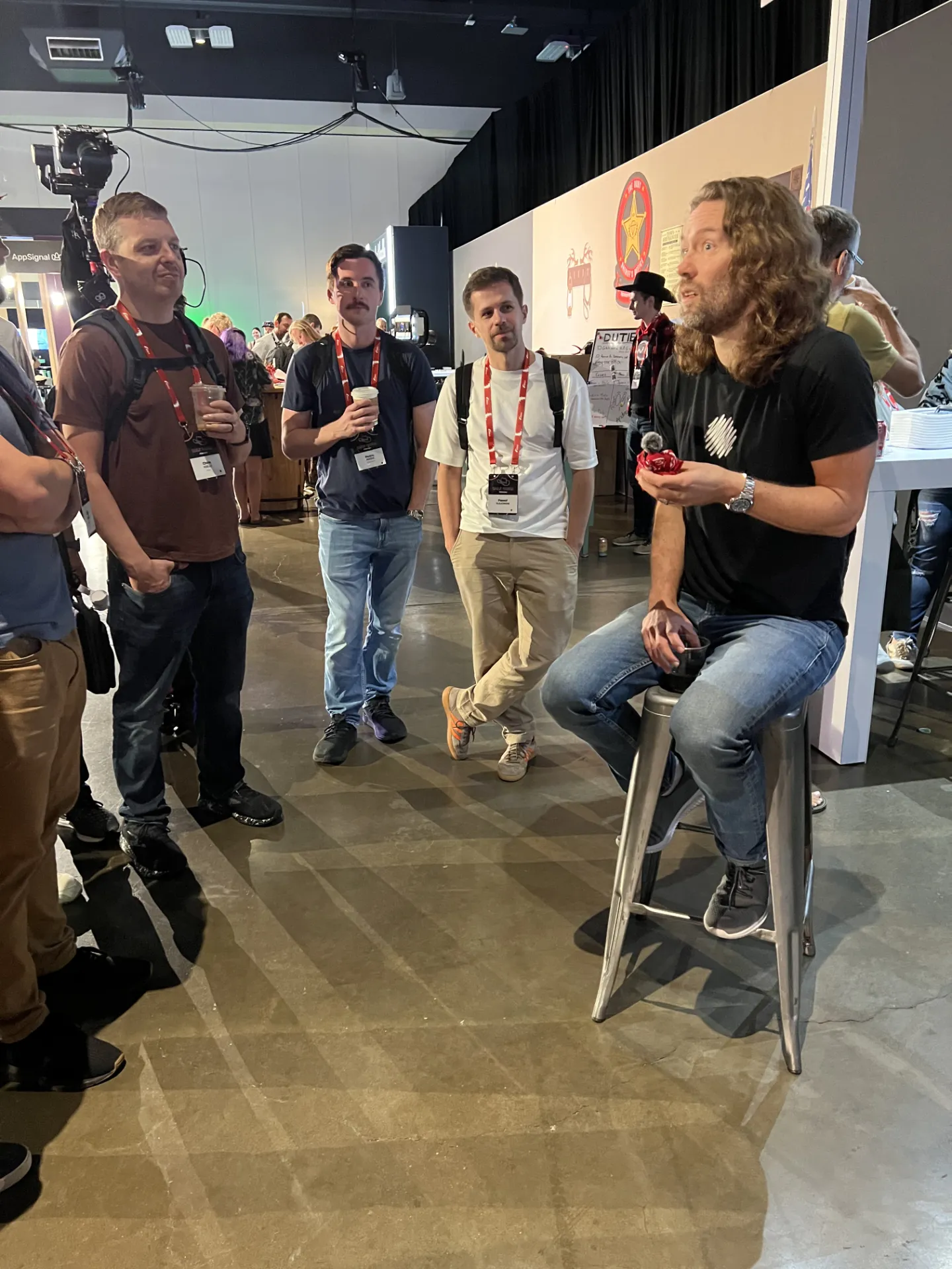 DHH answering questions from the audience during Rails World 2026